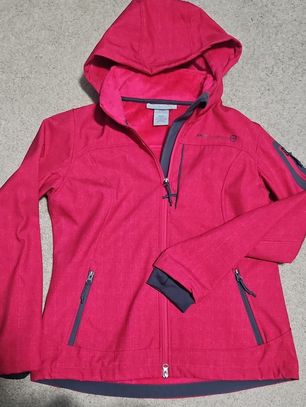 Free Country Pink Hooded Utility Softshell Jacket